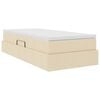 vidaXL Voodi hoiukohaga ja madratsiga cream 90 x 190 cm Pol&uuml;ester