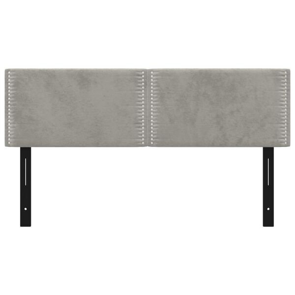 vidaXL voodipeatsid 2 tk, helehall, 72x5x78/88 cm, samet