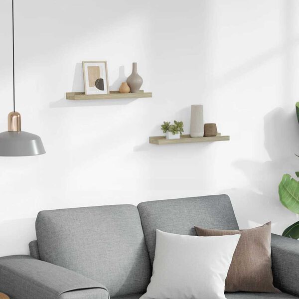 vidaXL seinariiulid 2 tk, Sonoma tamm, 40 x 9 x 3 cm