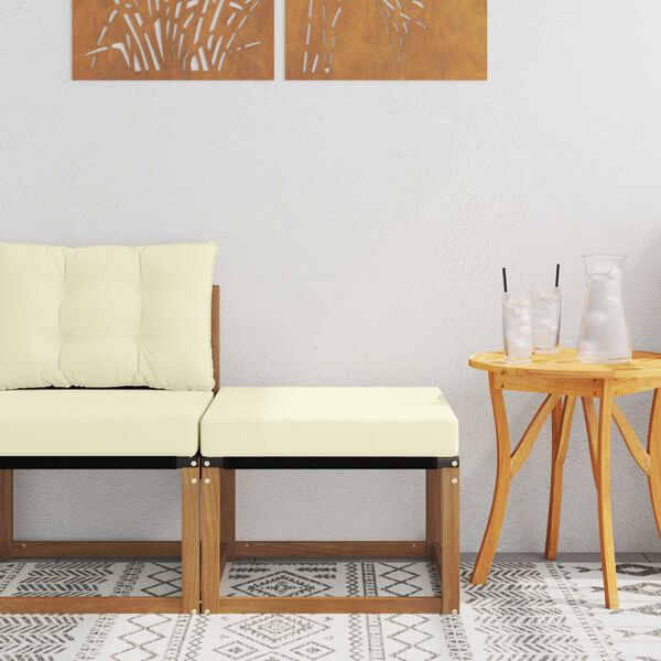 vidaXL V&auml;li jalatoed Tugev akaatsiapuit ja tekstiilne kangas