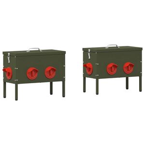 vidaXL Kanali feeder 2 pcs K&uuml;pset roheline 41,5 x 20,5 x 33 cm