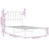 vidaXL metallist voodiraam peatsiga, valge, 90 x 200 cm