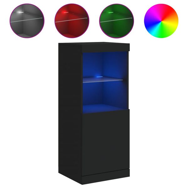 vidaXL puhvetkapp LED-tuledega, must, 41 x 37 x 100 cm