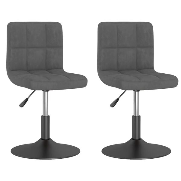 vidaXL pöörlevad söögitoolid 2 tk, tumehall, samet