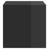 vidaXL seinakapp 2 tk, kõrgläikega must, 37 x 37 x 37cm tehispuit