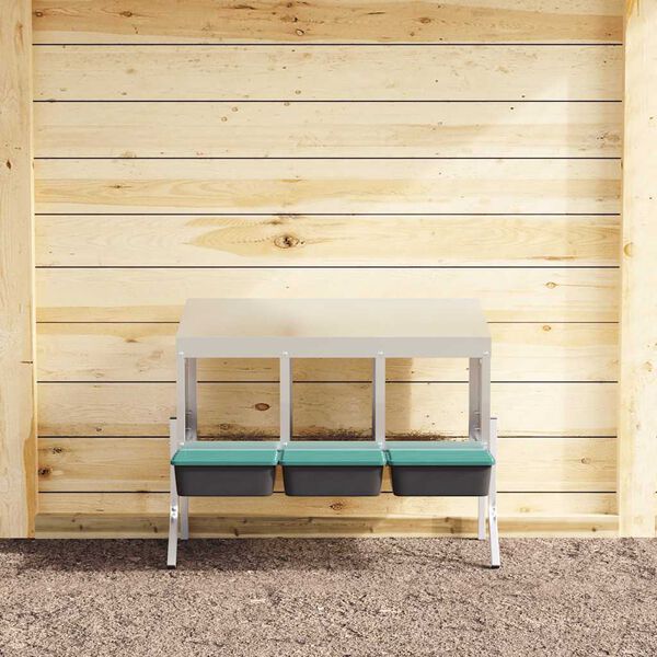 vidaXL kanade pesakast 3 sektsiooniga jalgadega, tsingitud terasest