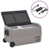 vidaXL rataste ja adapteriga jahutuskast, must ja hall, 50 l, PP & PE