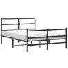 vidaXL metallist voodiraam peatsi ja jalutsiga, must, 135 x 190 cm
