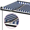 vidaXL automaatne varikatus, LED, tuuleandur, 400x300 cm, sinine/valge