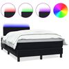 vidaXL kontinentaalvoodi madrats ja LED, must, 120x210 cm, samet