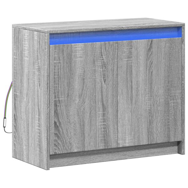 vidaXL puhvetkapp LED-tulega, hall Sonoma tamm, 72x34x61 cm, tehispuit