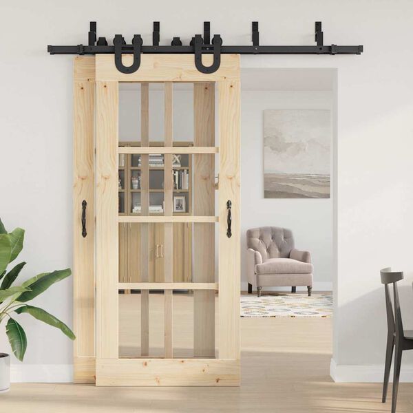 vidaXL liugukse tarvikute komplekt 200 cm terasest, must