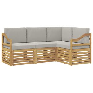 vidaXL Diivanikomplektid 4 pcs Valge ja helehall 185,5 x 126,5 x 73 cm