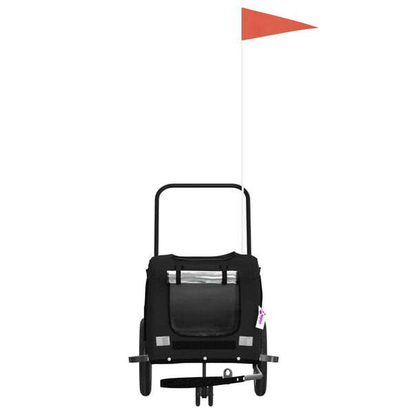 vidaXL lemmiklooma ratta järelkäru, must, oxford kangas/raud