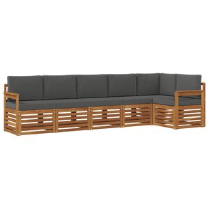 vidaXL Nurgadiivanikomplekt padjaga 6 pcs Looduslik ja antriit