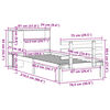 vidaXL riiuliga voodi ilma madratsita, vahapruun, 75x190 cm, männipuit