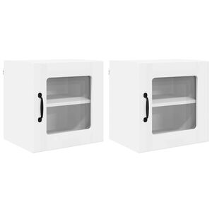 vidaXL Seinaklaasikapp LUCCA 2 pcs Valge 40 x 31 x 40 cm Tehispuit