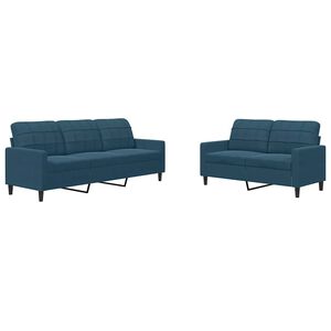 vidaXL 2-osaline diivanikomplekt patjadega, sinine, samet