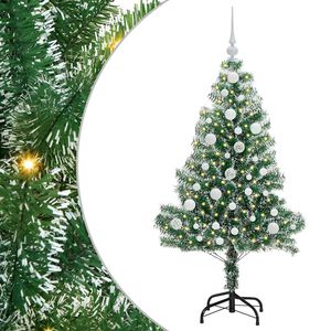 vidaXL Kunstlik j&otilde;ulupuu lumeja fluffiga koos LED-valgusega 120 cm