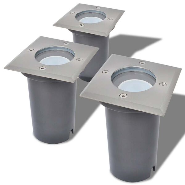 vidaXL maapinna LED-valgustid 3 tk kandiline