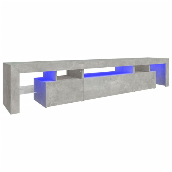 vidaXL telerialus LED-tuledega, betoonhall, 215x36,5x40 cm
