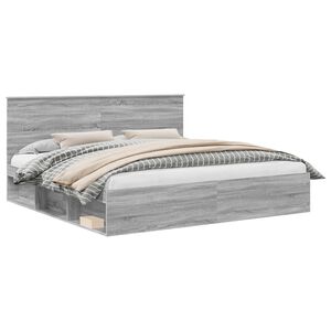 vidaXL Voodi raam peaga Hall Sonoma 200 x 200 cm Tahke m&auml;nd