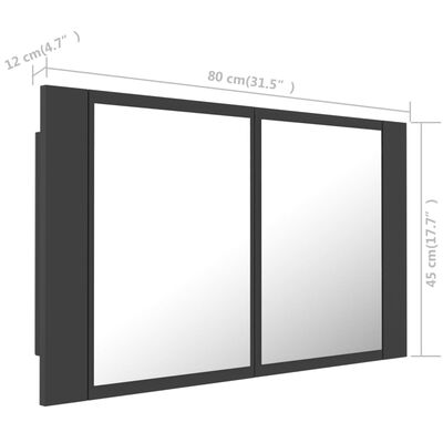 vidaXL LED-peeglikapp hall 80x12x45 cm, akrüül
