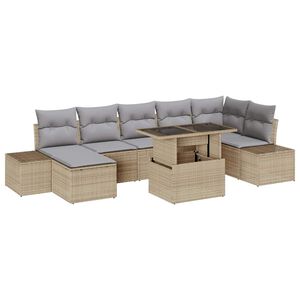 vidaXL Aia Diivanikomplekt padjaga 8 pcs beež ja helehall