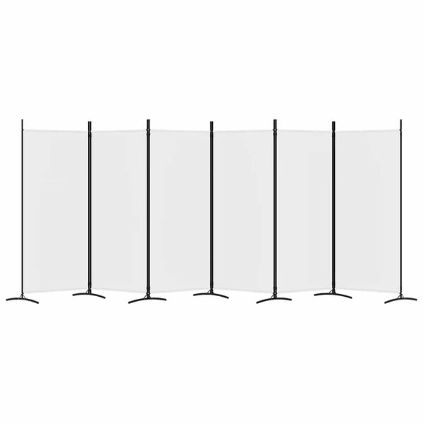 vidaXL 6 paneeliga sirm, valge, 520x180 cm, kangas