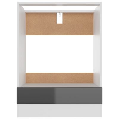 vidaXL ahjukapp, kõrgläikega hall, 60 x 46 x 81,5 cm, puitlaastplaat