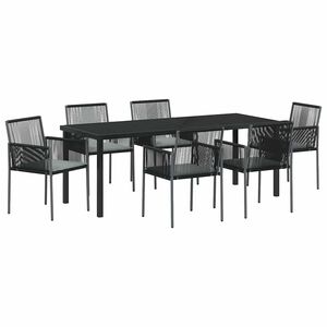 vidaXL Aia s&ouml;&ouml;gilaudade komplekt 7 pcs Must PE rattan