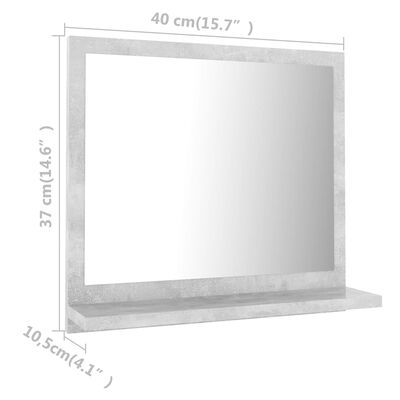 vidaXL vannitoa peeglikapp betoonhall 40x10,5x37 cm puitlaastplaat