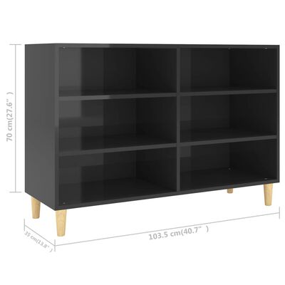 vidaXL puhvetkapp kõrgläikega must 103,5x35x70 cm, puitlaastplaat