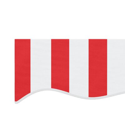 vidaXL varikatuse asenduskangas, punase ja valge triibuline, 4x3,5 m