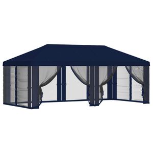 vidaXL Gazebo katte k&uuml;lgseinadega 6 x 3 m Sinine Pol&uuml;ester 190