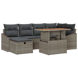 vidaXL Aia Diivanikomplekt 7 pcs Hall pol&uuml;rotang