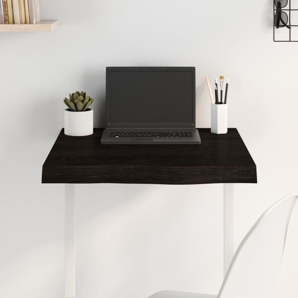 vidaXL lauaplaat, tumepruun, 60x60x(2-6) cm, töödeldud tammepuit