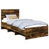 vidaXL Voodi raam peaga Suitsetatud tamm 90 x 200 cm Tehispuit