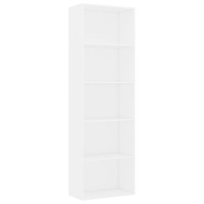 vidaXL 5-korruseline raamaturiiul, valge 60x30x189 cm, puitlaastplaat