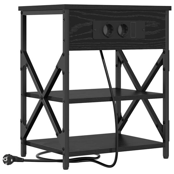 vidaXL &Ouml;&ouml;lambi kapp riiuliga Must tamm 41 x 31 x 51 cm Tehispuit