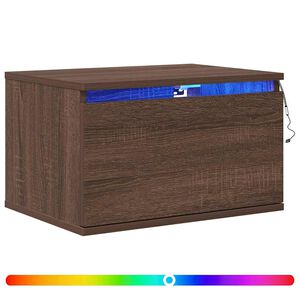 vidaXL seinale kinnitatav &ouml;&ouml;kapp LED-tuledega, pruun tamm