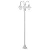 vidaXL aialatern, E27 220 cm, alumiinium, kolme laternaga, valge