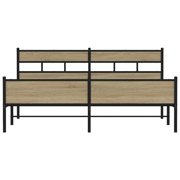 vidaXL metallist voodiraam ilma madratsita Sonoma tamm 180x200 cm