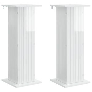 vidaXL Taimede alus 2 pcs K&otilde;rgl&auml;ikega valge 30,5 x 30 x 80,5 cm