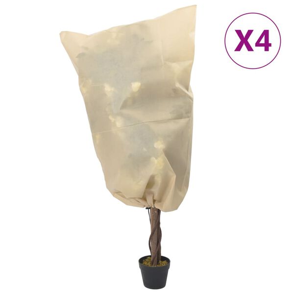 vidaXL pingutusn&ouml;&ouml;riga taime fliiskatted 4 tk, 70 g/m&sup2;, 0,8x1,2 m