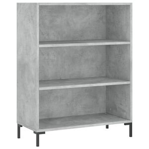 vidaXL raamaturiiul, betoonhall, 69,5 x 32,5 x 90 cm, tehispuit