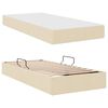 vidaXL Voodi hoiukohaga ja madratsiga cream 90 x 190 cm Pol&uuml;ester