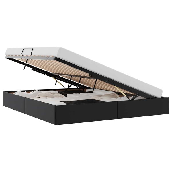 vidaXL Laos voodi madratsiga peaga Must 180 x 200 cm Kunstnahk