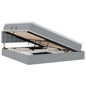 vidaXL LED-valgusega hoiuvoodi madratsiga Helehall 180 x 200 cm kangas