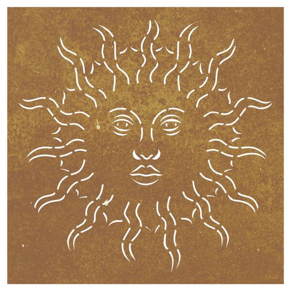 vidaXL aia seinakaunistus, 55 x 55 cm, Corteni teras, päikese disain